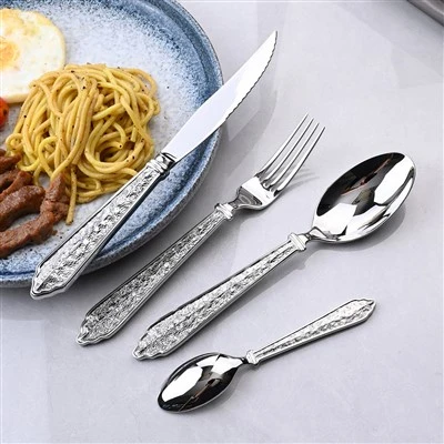 Set Peralatan Makan Stainless Steel untuk Restoran